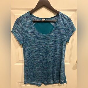 Ideology Teal and Blue Short Sleeve Top
